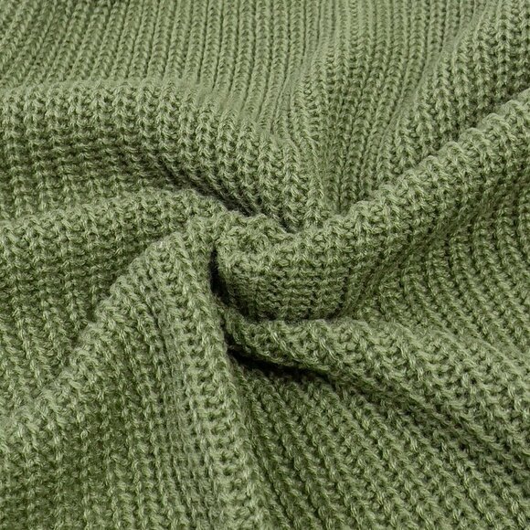 Army Green Casual Women's Solid Drop Shoulder Open Front Cardigan - Picture 5 of 8